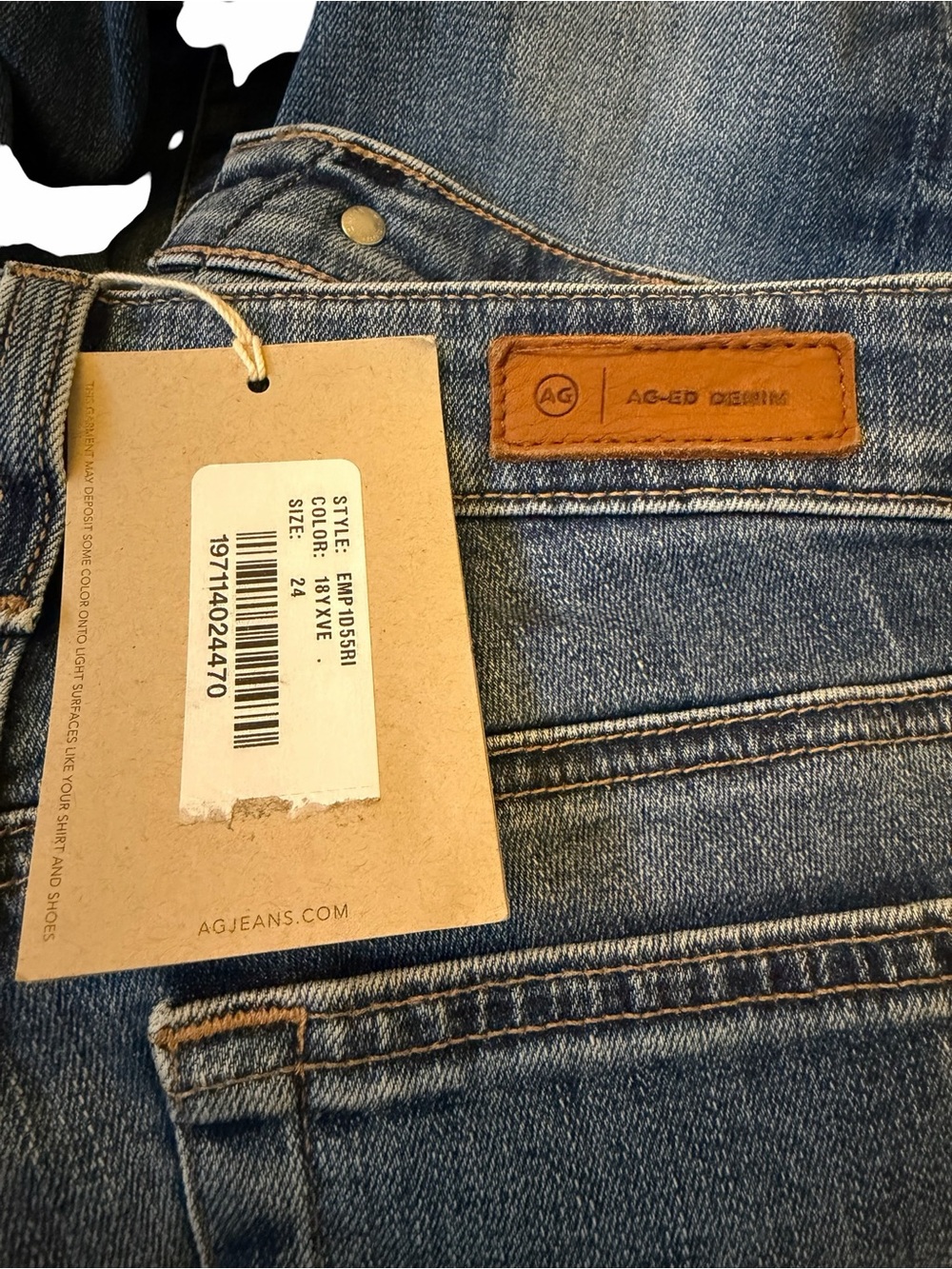 NWT AG Adriano Goldschmied Ex-Boyfriend Slim Jeans Size 24 Medium Wash Stretch